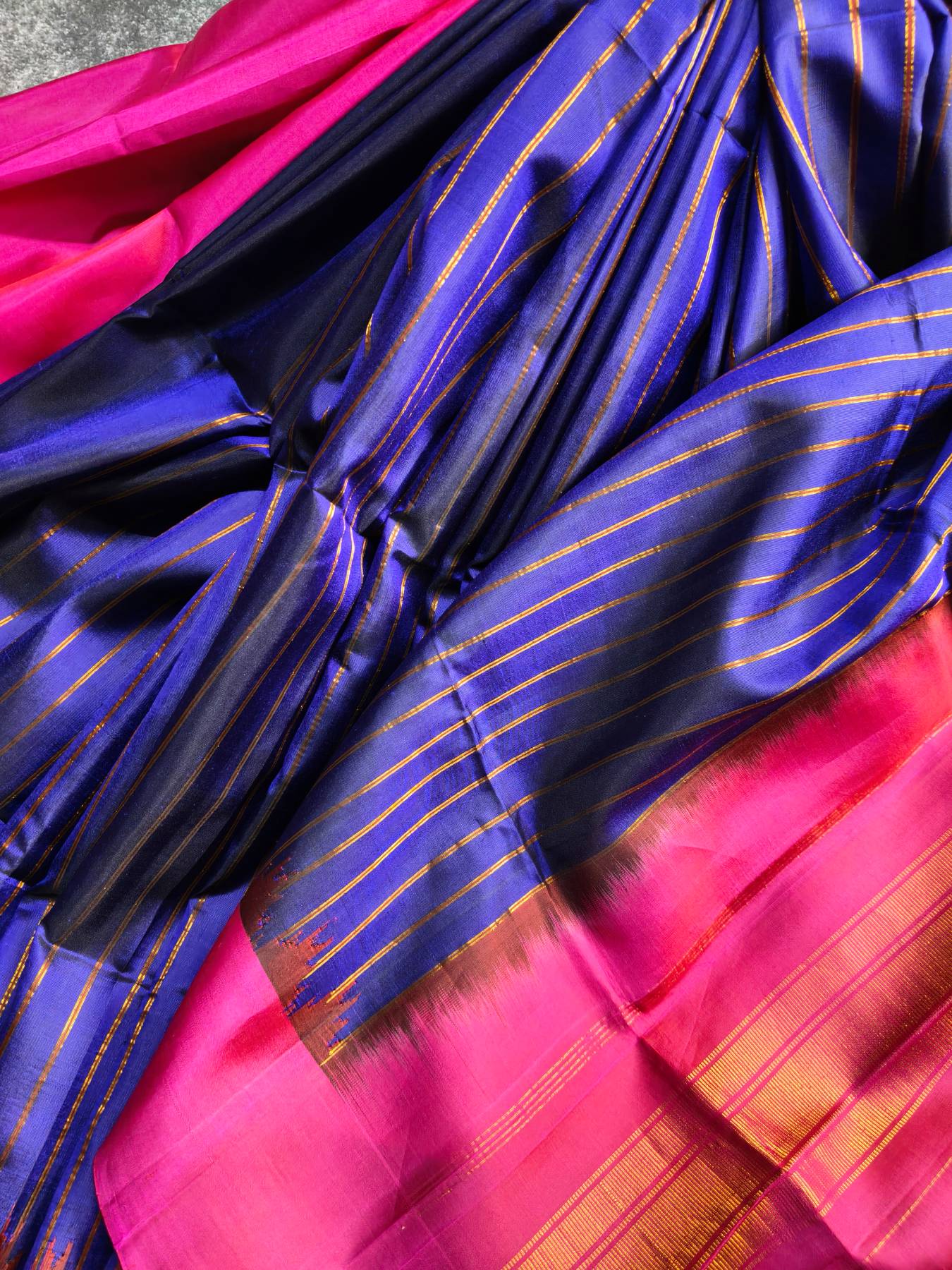 PURPLE SILK PURE HANDLOOM GADWAL SAREE