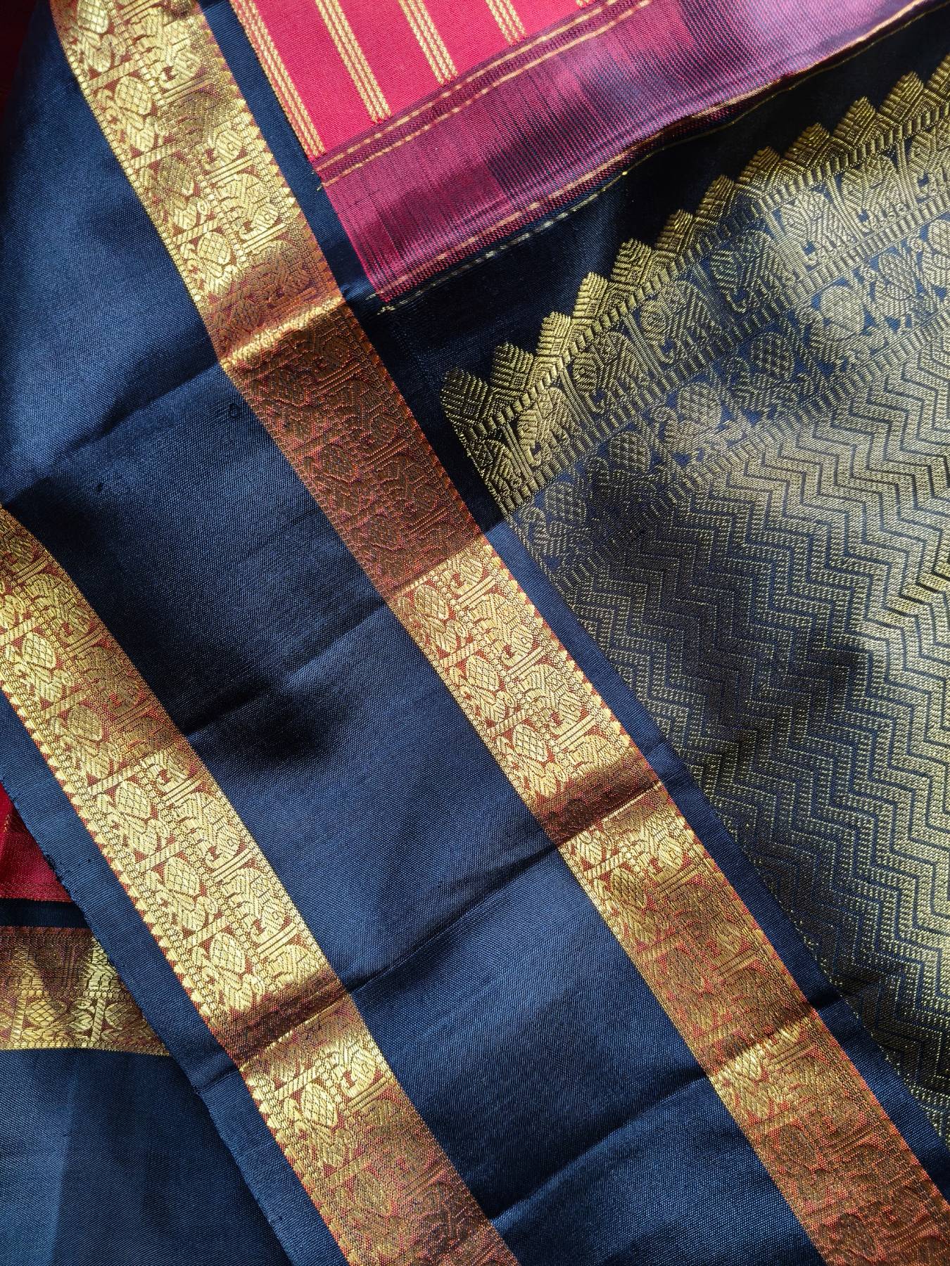 RED GREEN SILK PURE HANDLOOM KANJIVARAM SAREE