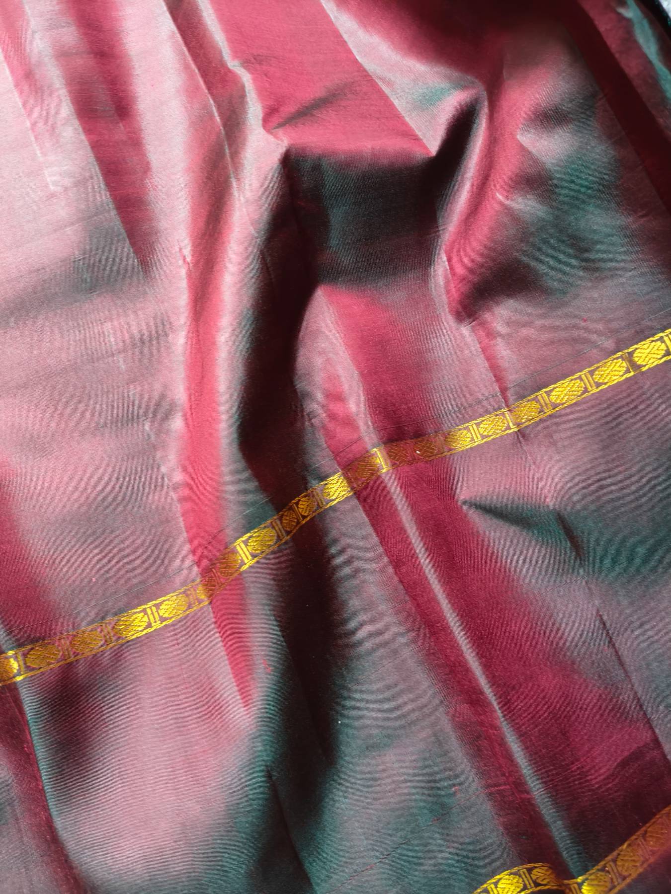 MUSTARD YELLOW PINK SILK PURE HANDLOOM KANJIVARAM SAREE