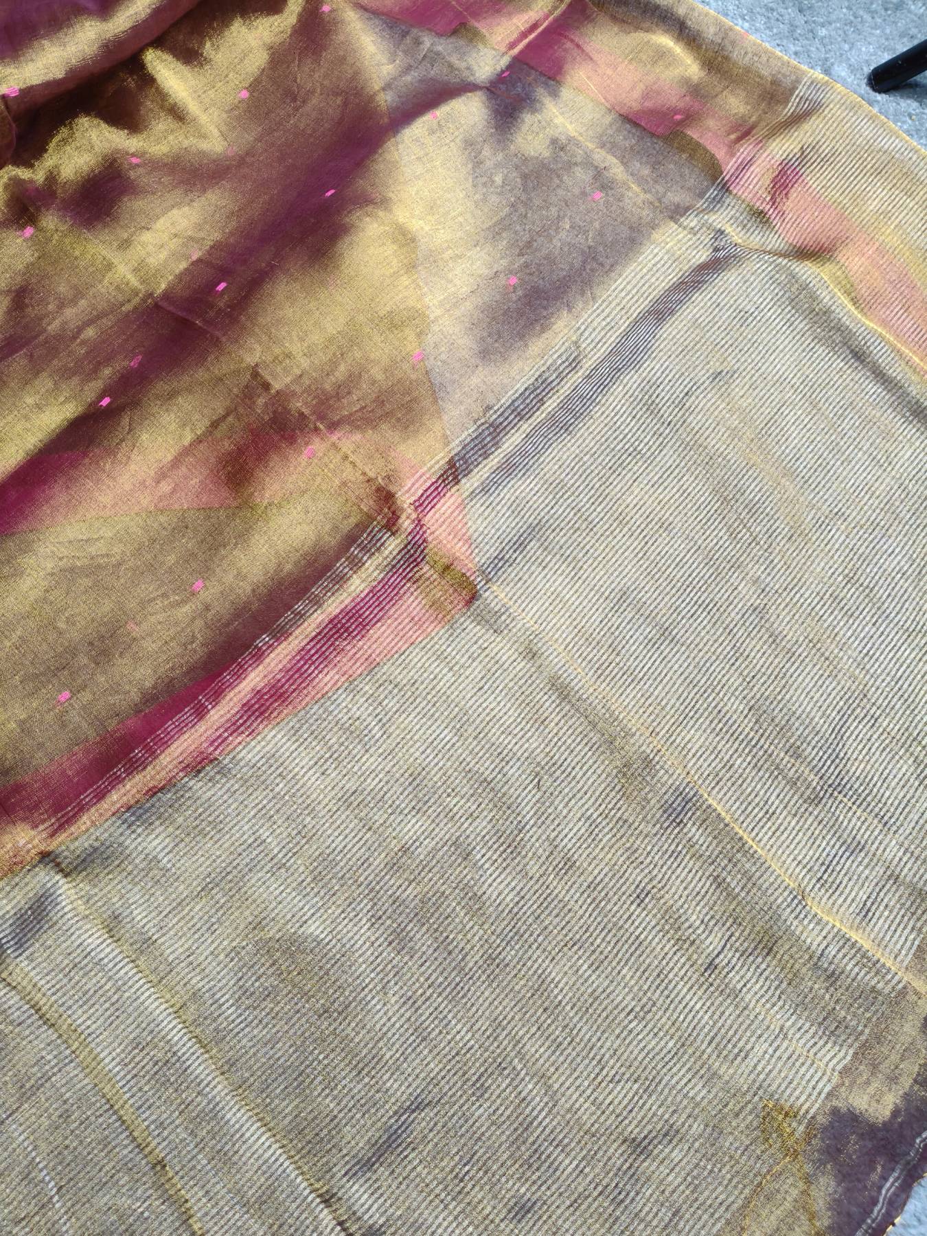 COPPAR GOLD HANDLOOM MUL TISSUE SAREE