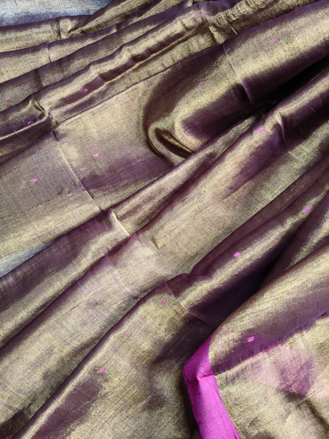 COPPAR GOLD HANDLOOM MUL TISSUE SAREE