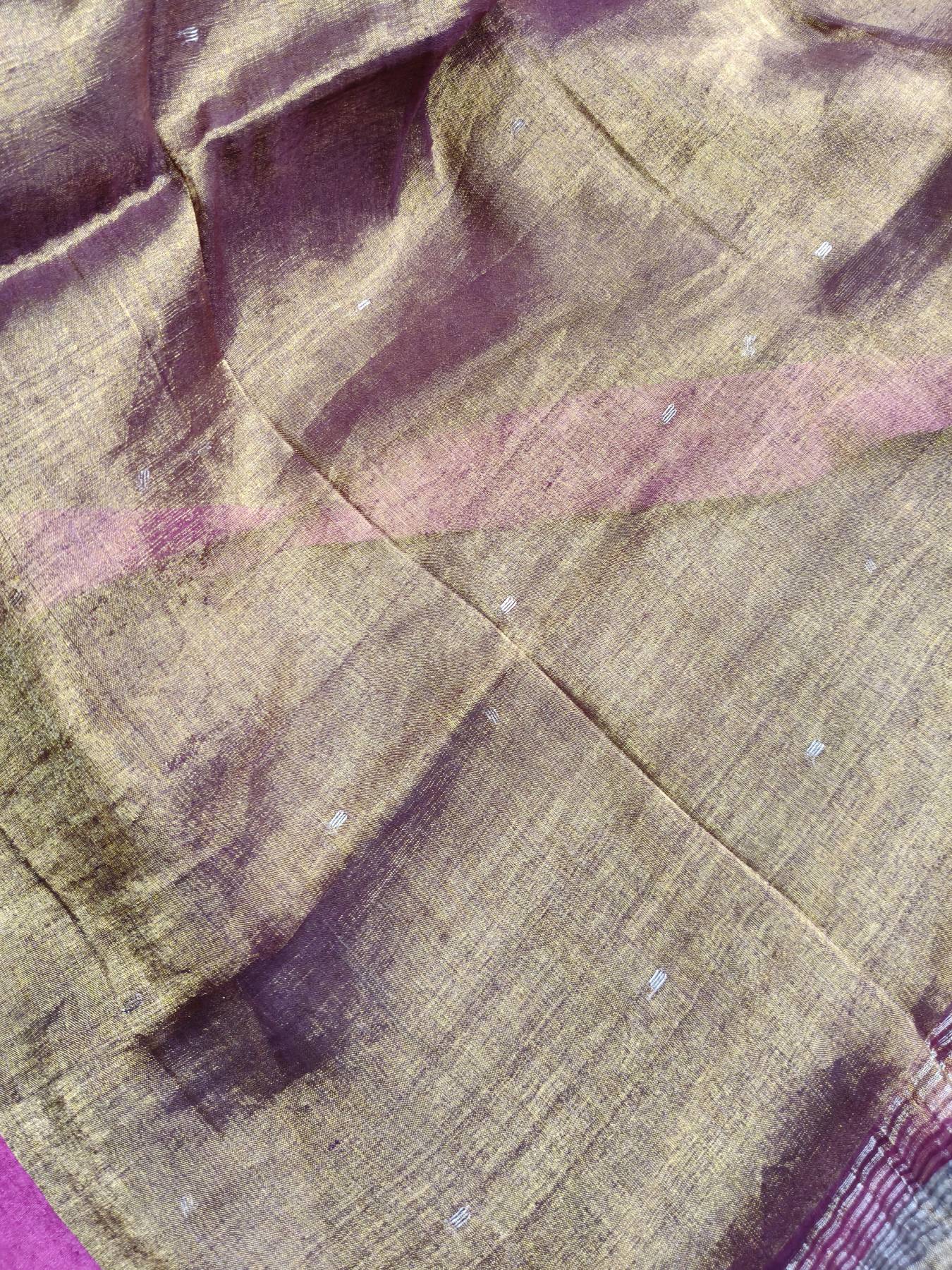 COPPOR GOLD HANDLOOM MUL TISSUE SAREE
