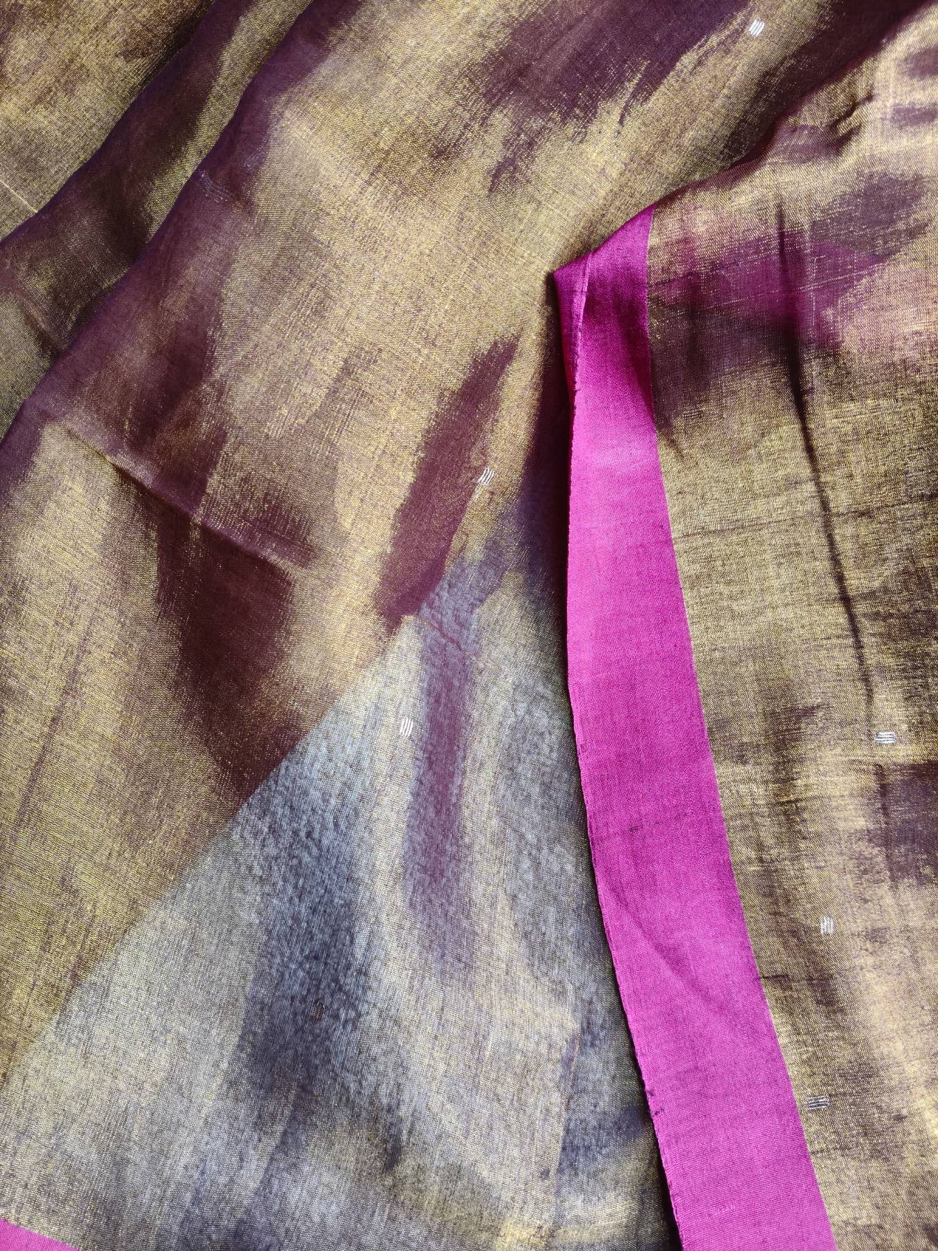 COPPOR GOLD HANDLOOM MUL TISSUE SAREE