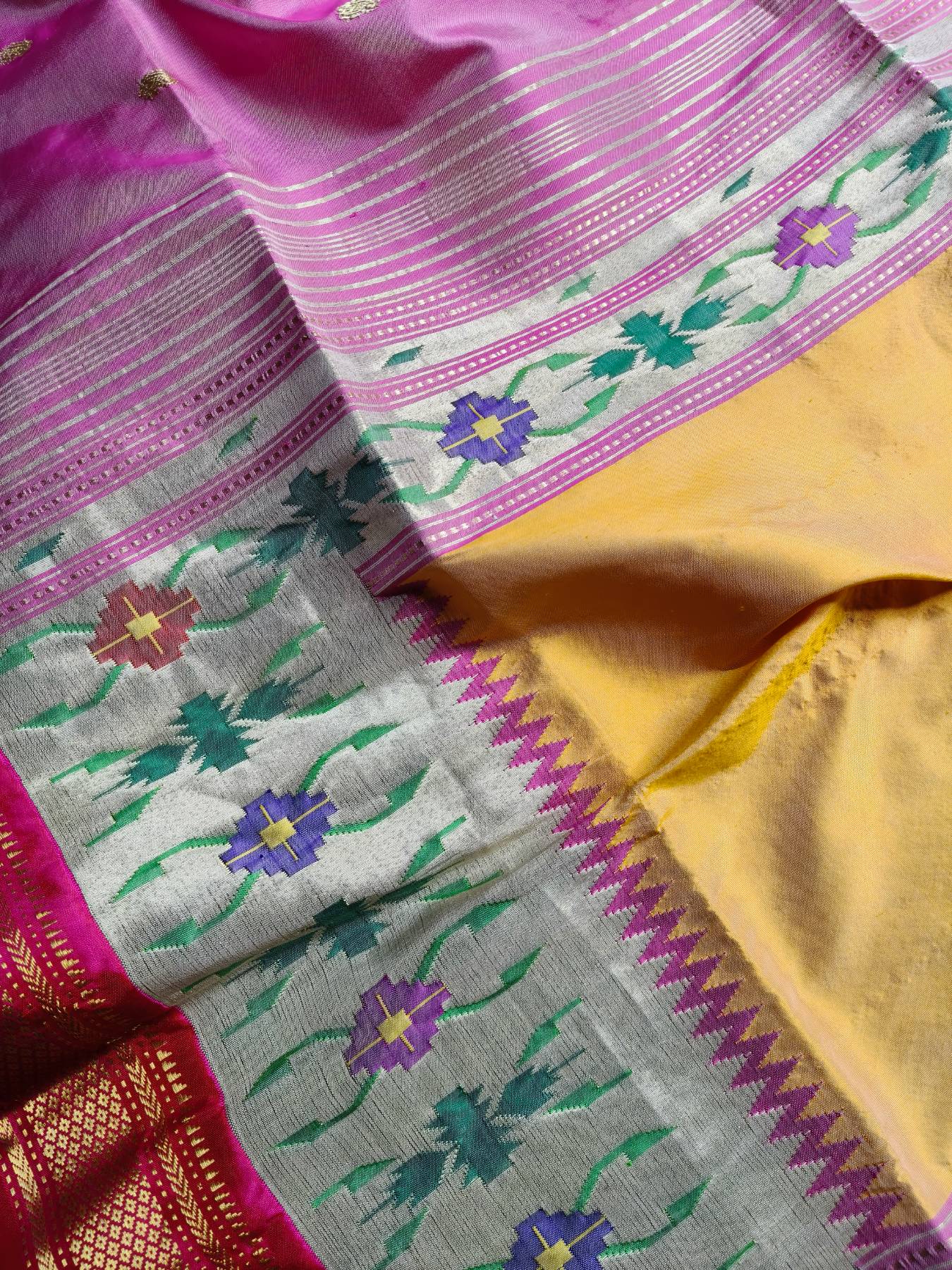 PINK SILK PURE HANDLOOM PAITHANI SAREE