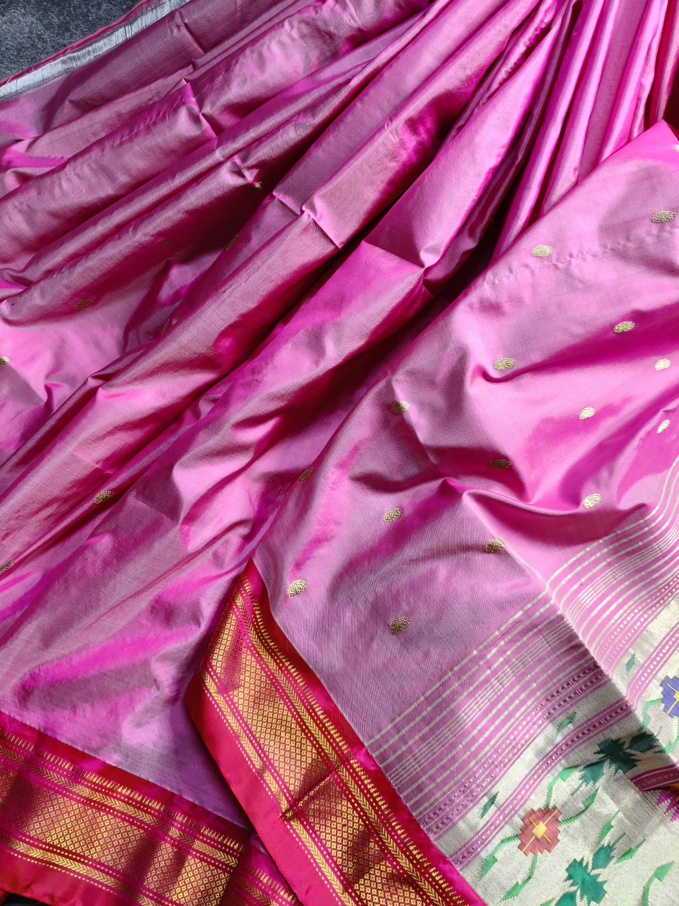 PINK SILK PURE HANDLOOM PAITHANI SAREE
