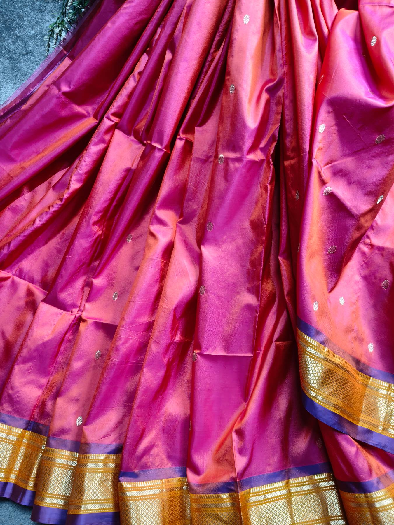CORAL PINK SILK PURE HANDLOOM PAITHANI SAREE
