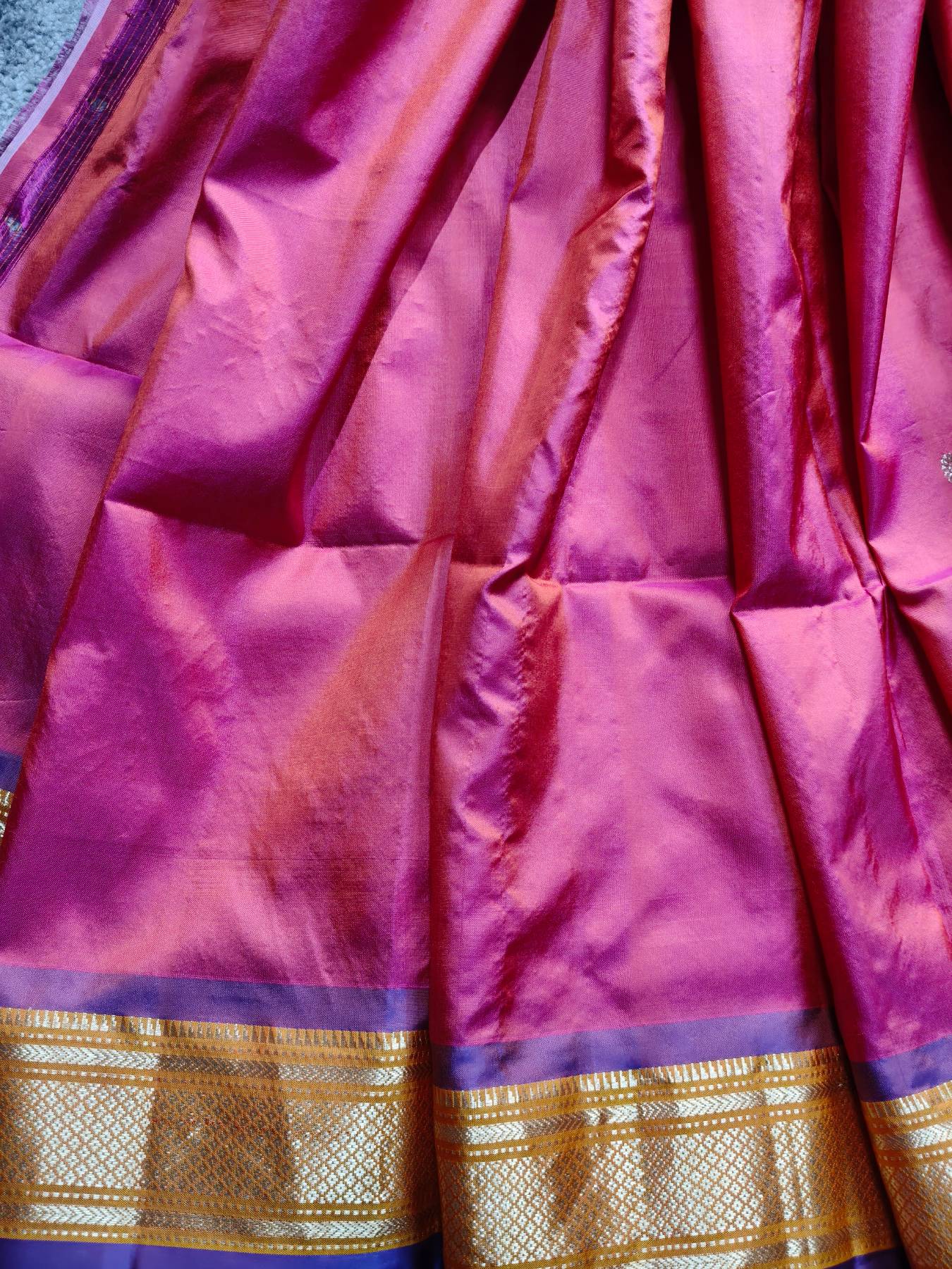 CORAL PINK SILK PURE HANDLOOM PAITHANI SAREE