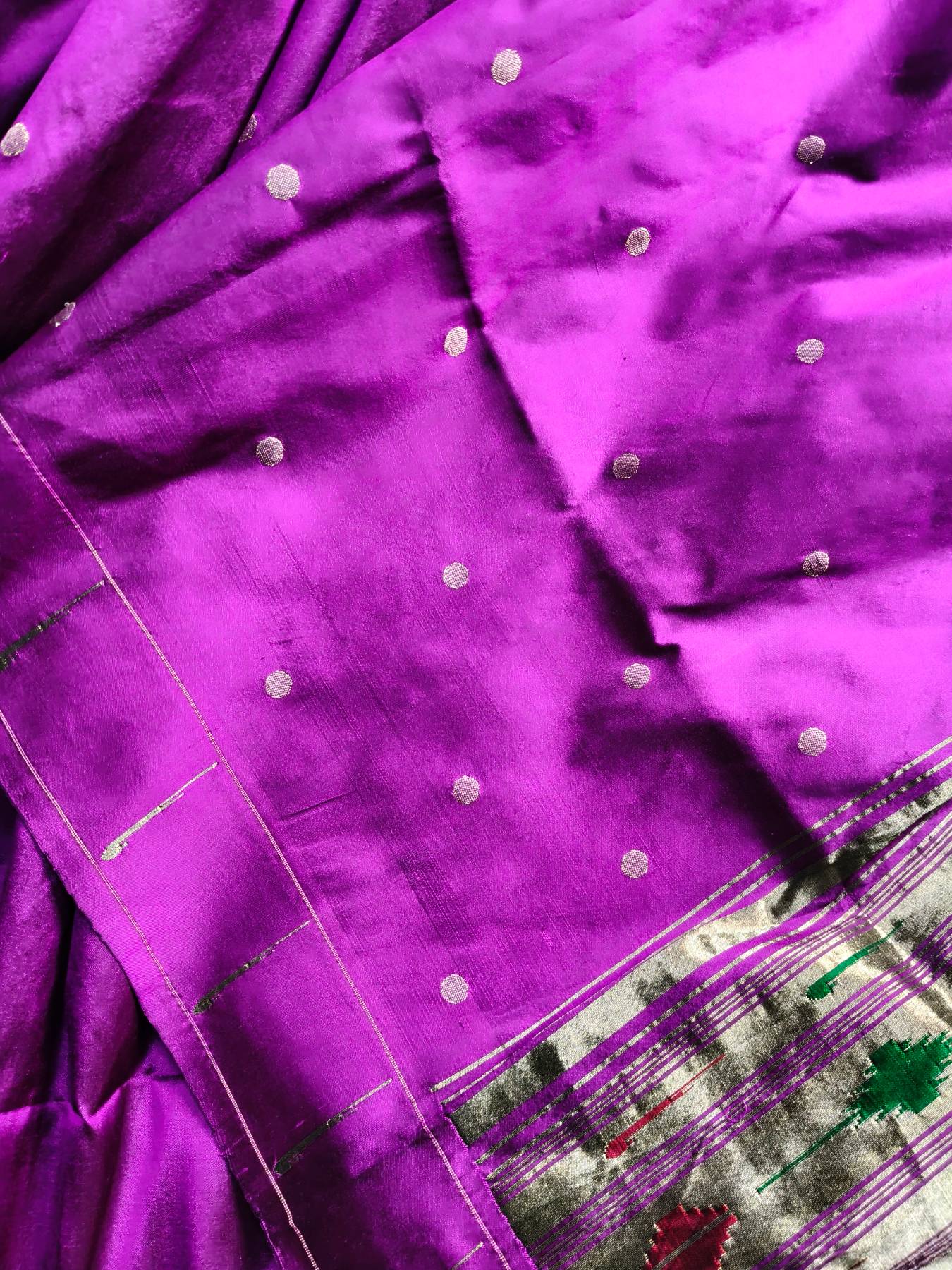 PURPLE SILK PURE HANDLOOM PAITHANI SAREE