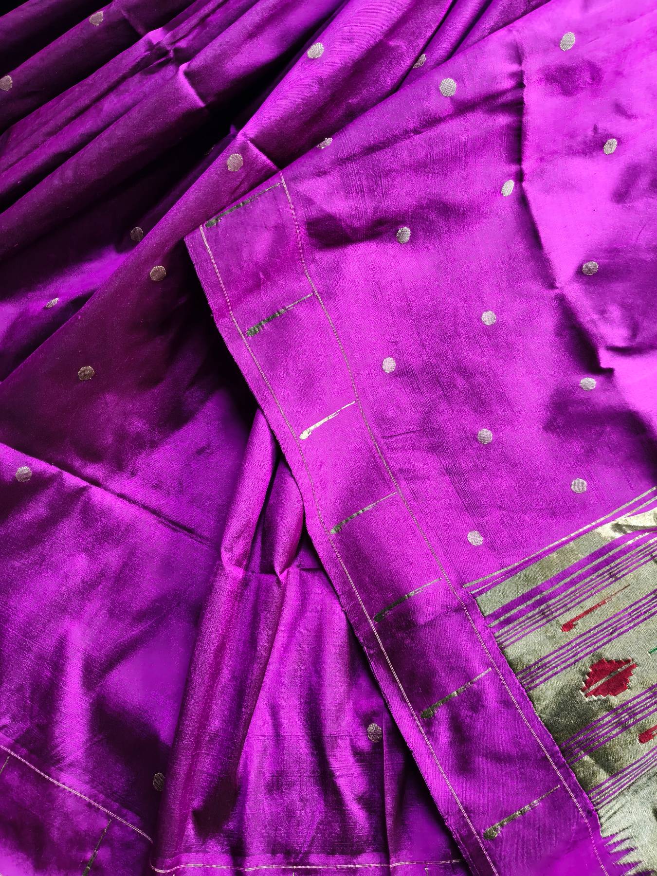 PURPLE SILK PURE HANDLOOM PAITHANI SAREE