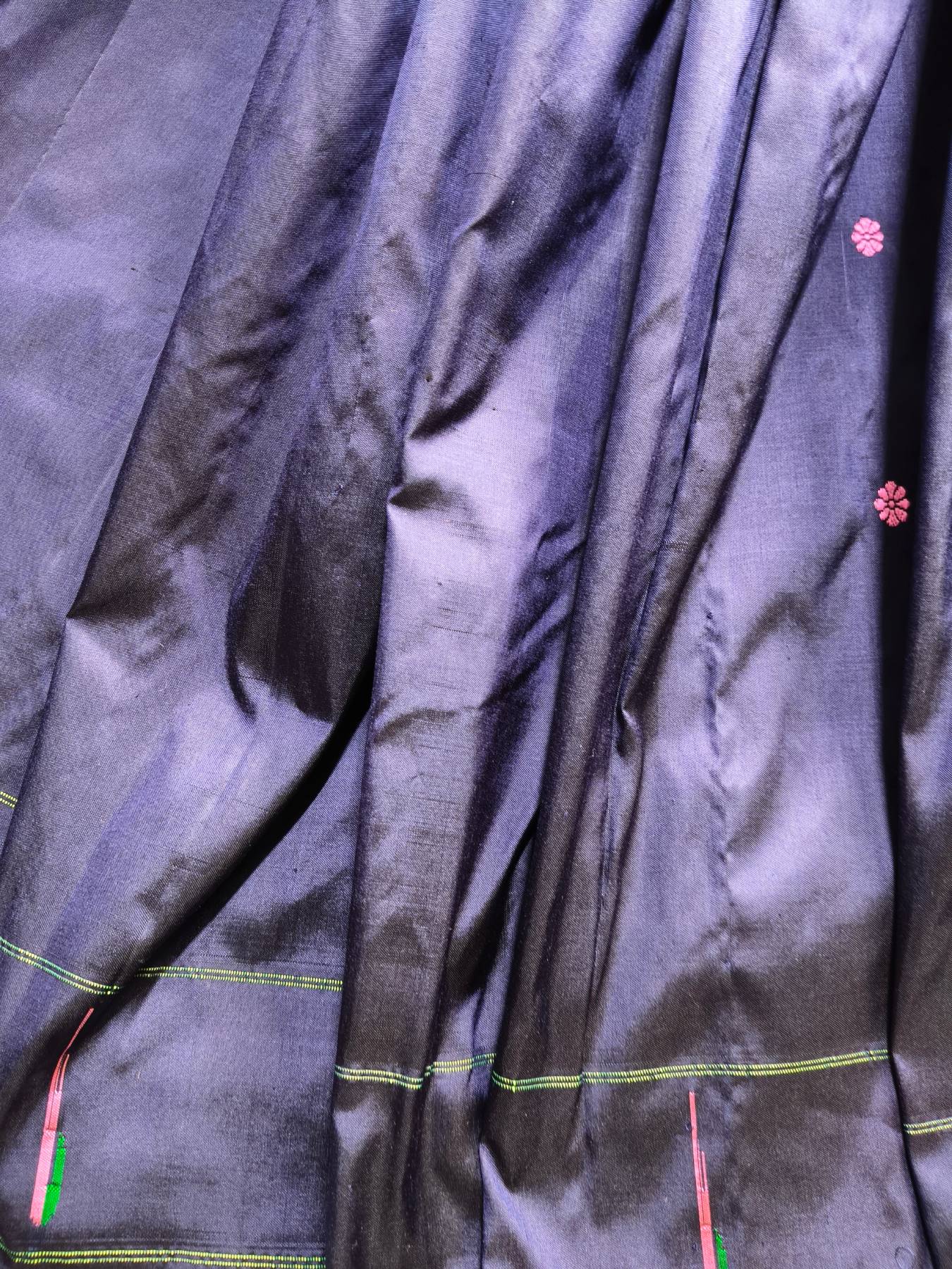 MIDNIGHT BLUE SILK PURE HANDLOOM PAITHANI SAREE