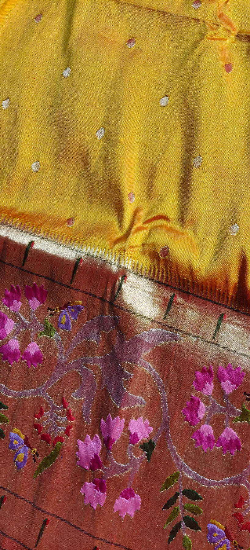 MANGO YELLOW SILK PURE HANDLOOM EXCLUSIVE PAITHANI SAREE