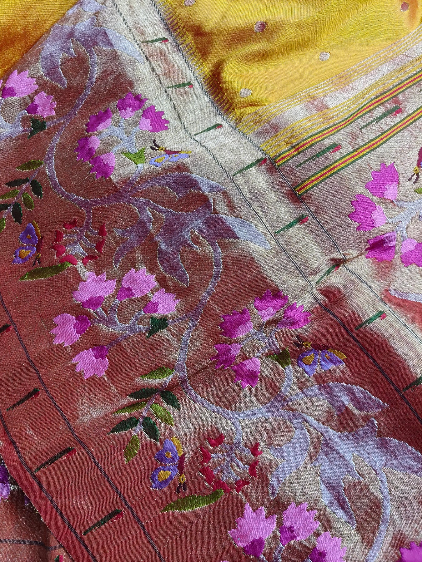 MANGO YELLOW SILK PURE HANDLOOM EXCLUSIVE PAITHANI SAREE