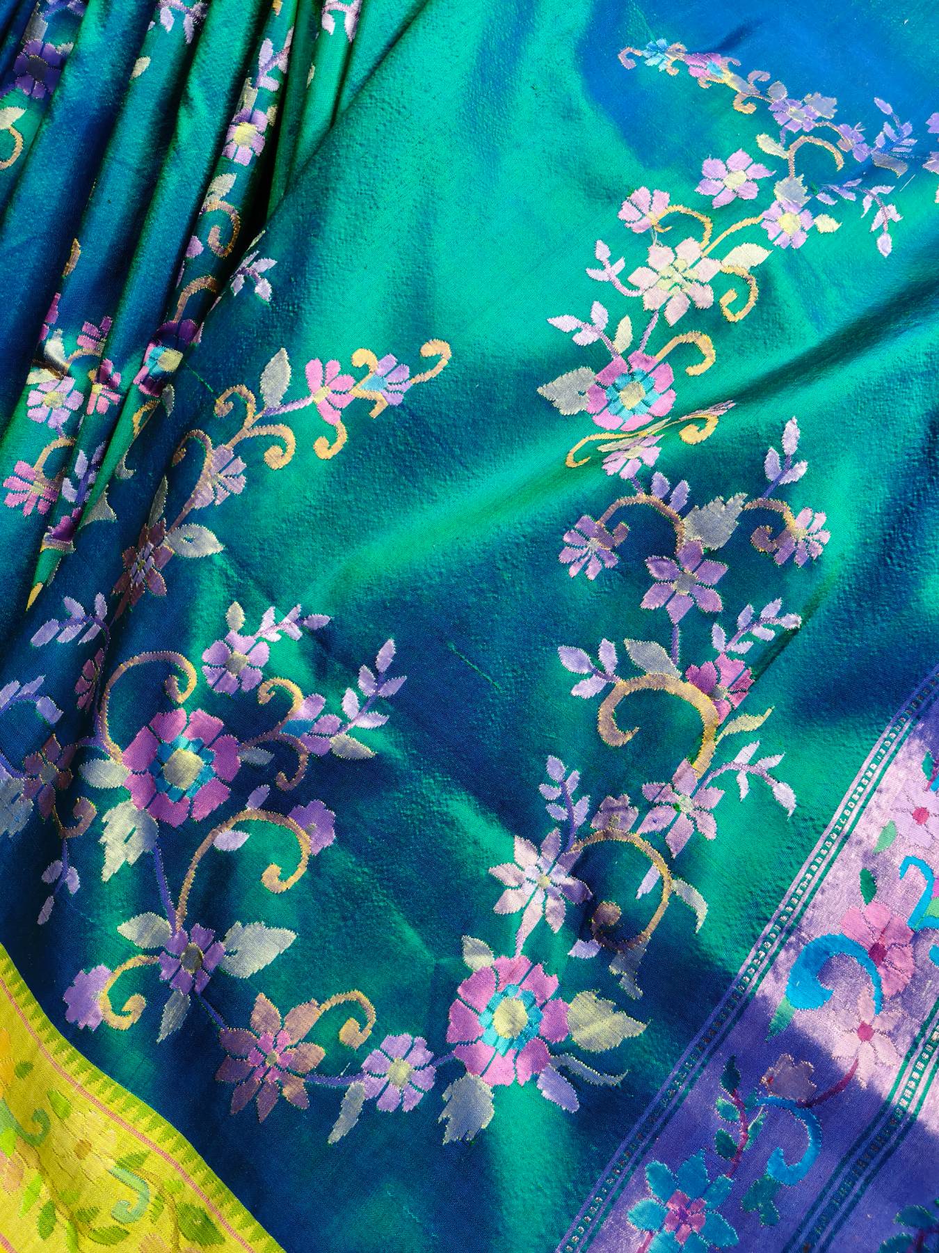PEACOCK BLUE SILK PURE HANDLOOM EXCLUSIVE PAITHANI SAREE
