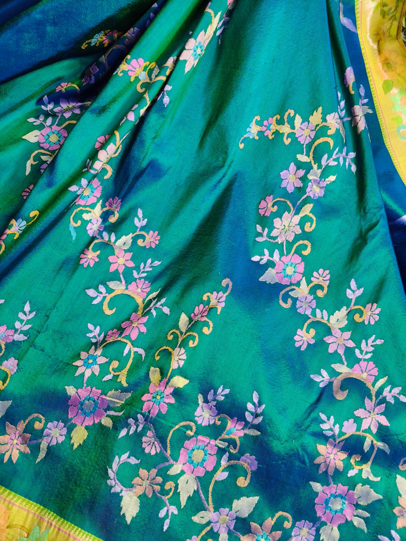 PEACOCK BLUE SILK PURE HANDLOOM EXCLUSIVE PAITHANI SAREE