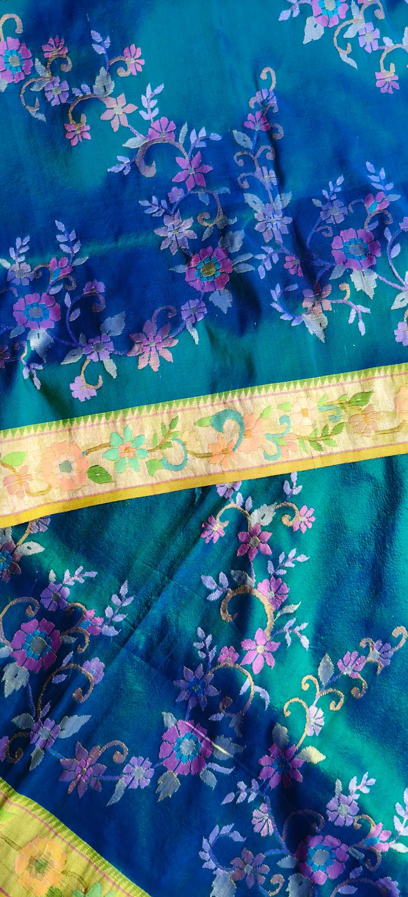 PEACOCK BLUE SILK PURE HANDLOOM EXCLUSIVE PAITHANI SAREE