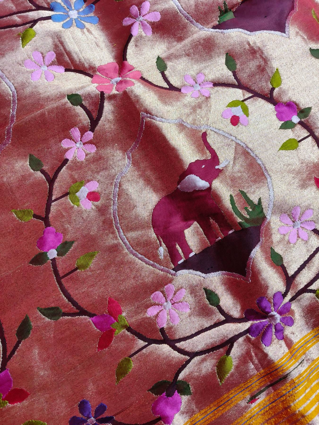 ORANGE YELLOW SILK PURE HANDLOOM EXCLUSIVE PAITHANI SAREE