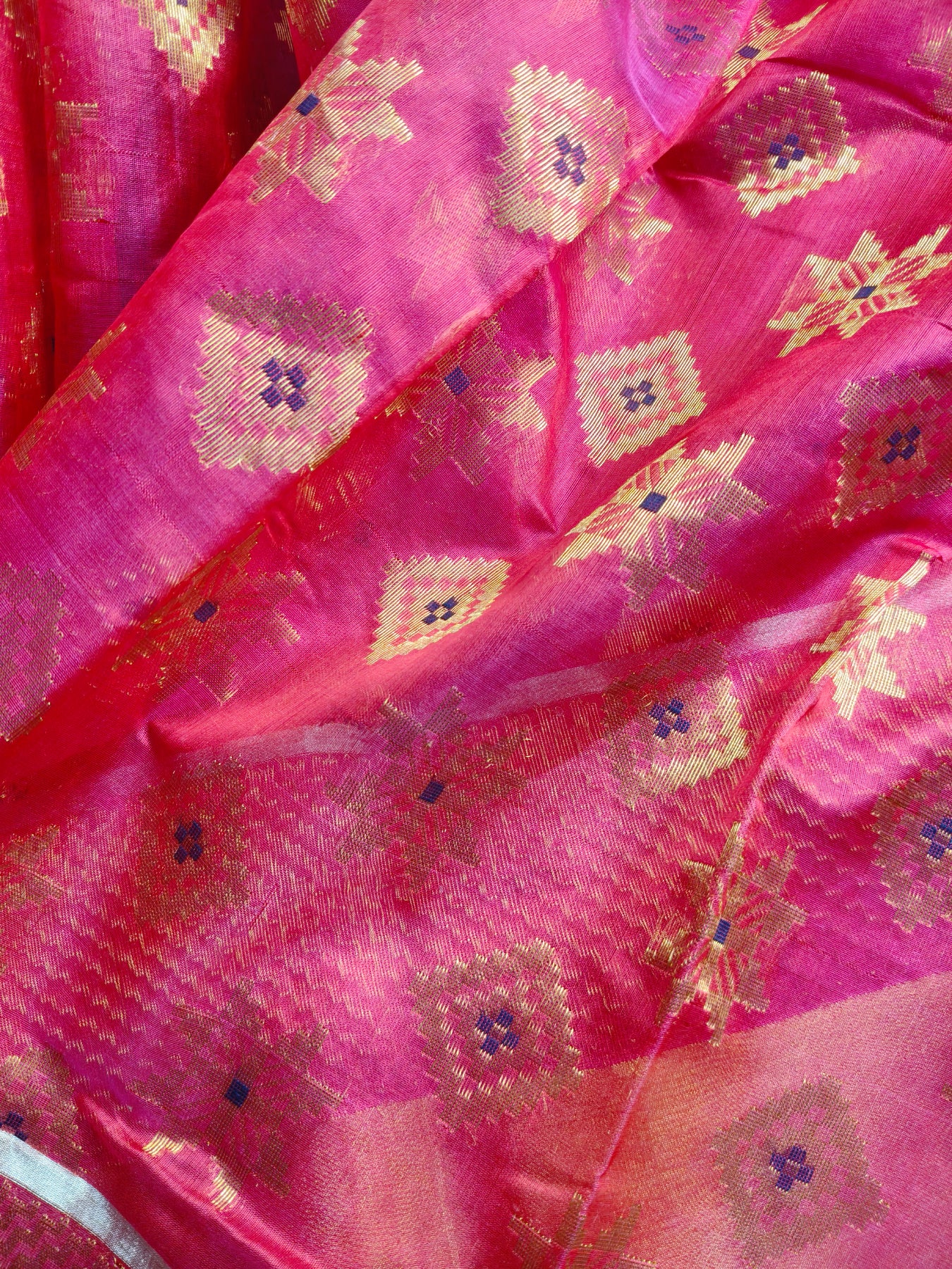 CORAL PINK SILK PURE HANDLOOM CHANDERI SAREE