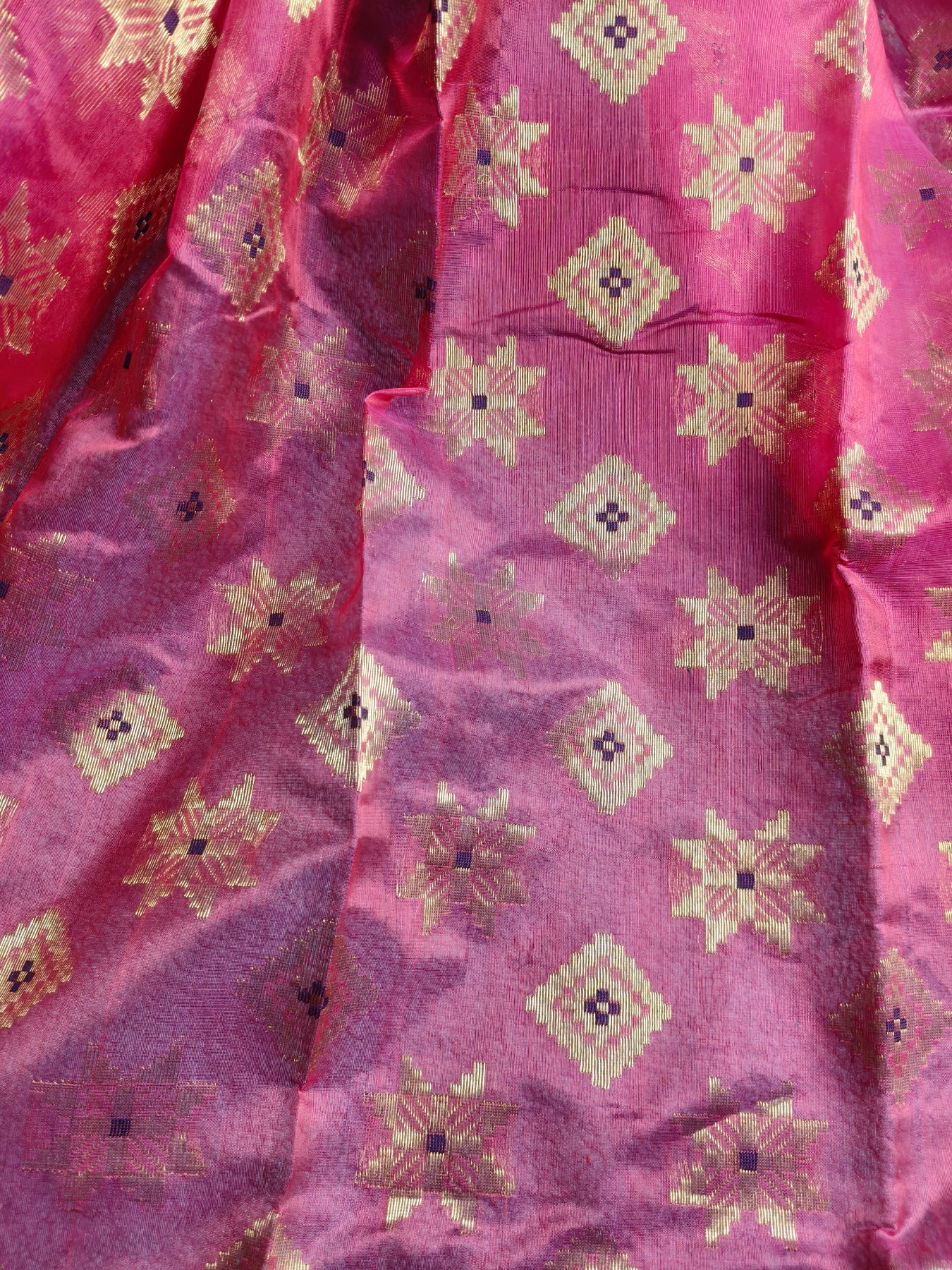 CORAL PINK SILK PURE HANDLOOM CHANDERI SAREE