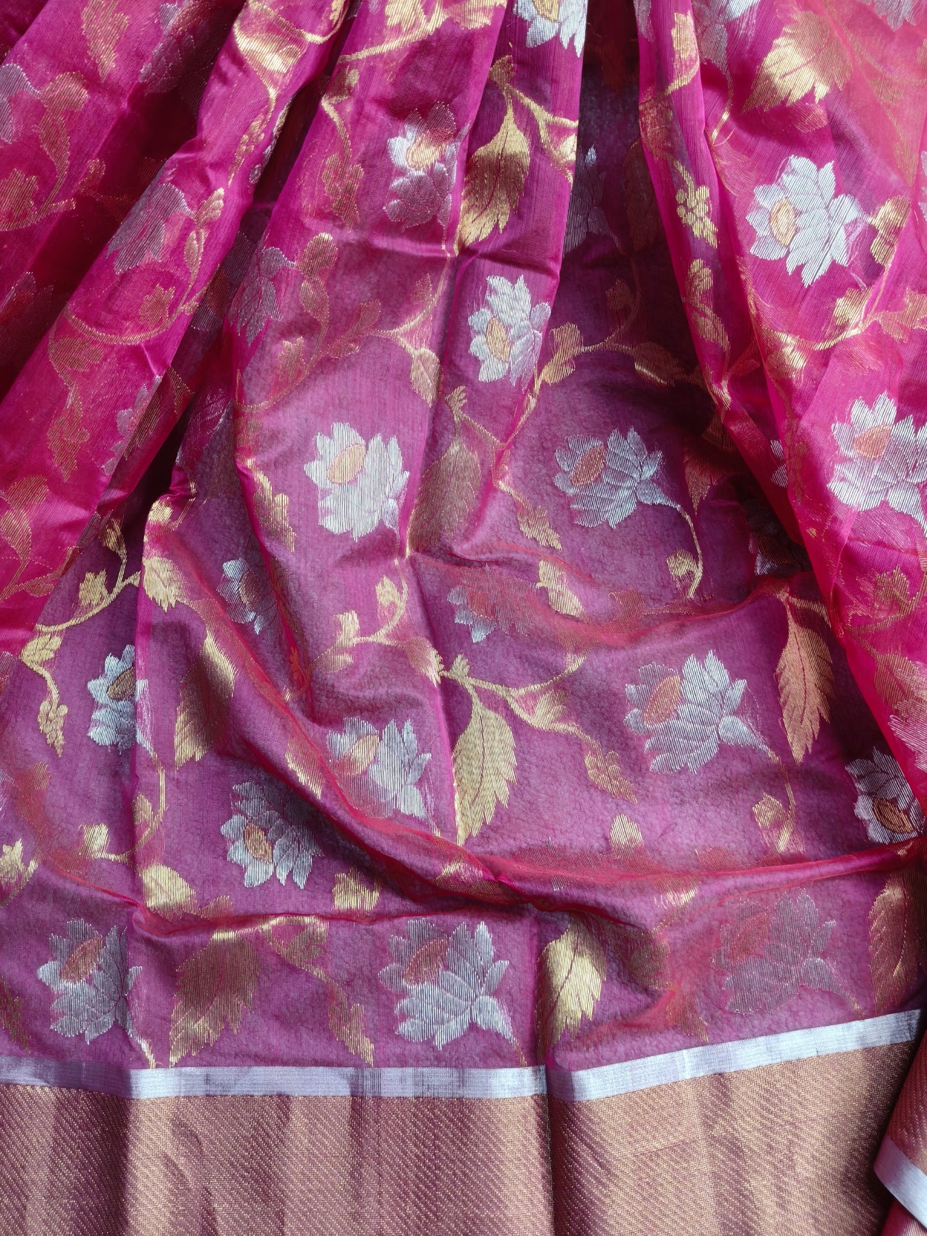 PINK SILK PURE HANDLOOM CHANDERI SAREE