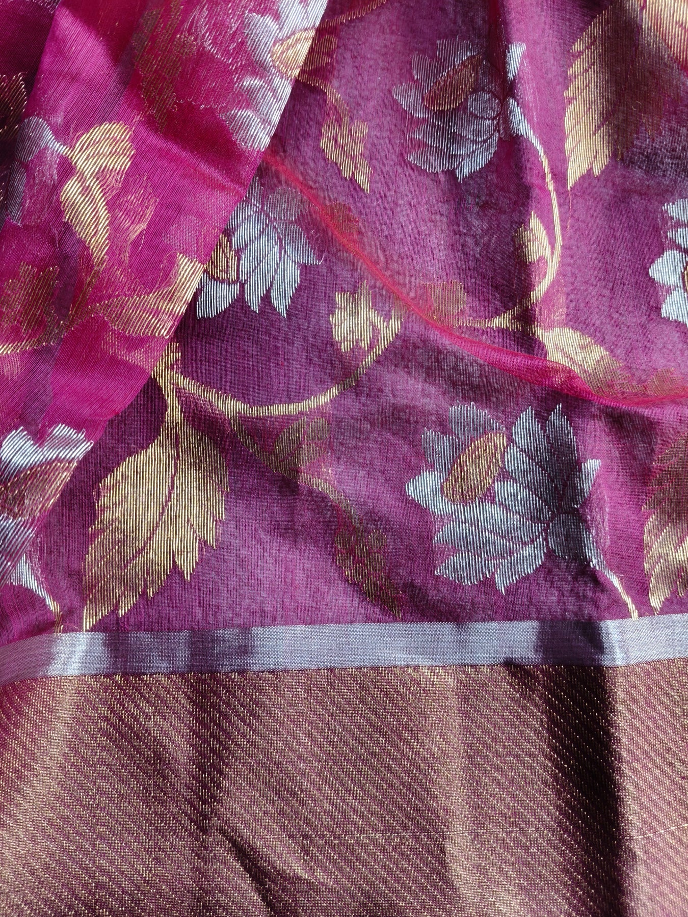PINK SILK PURE HANDLOOM CHANDERI SAREE