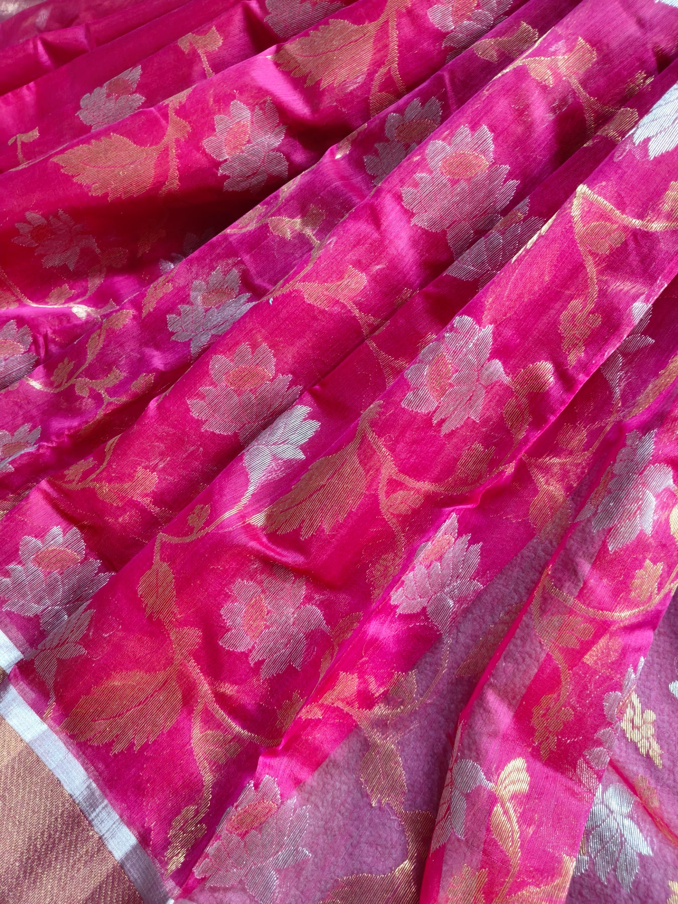 PINK SILK PURE HANDLOOM CHANDERI SAREE