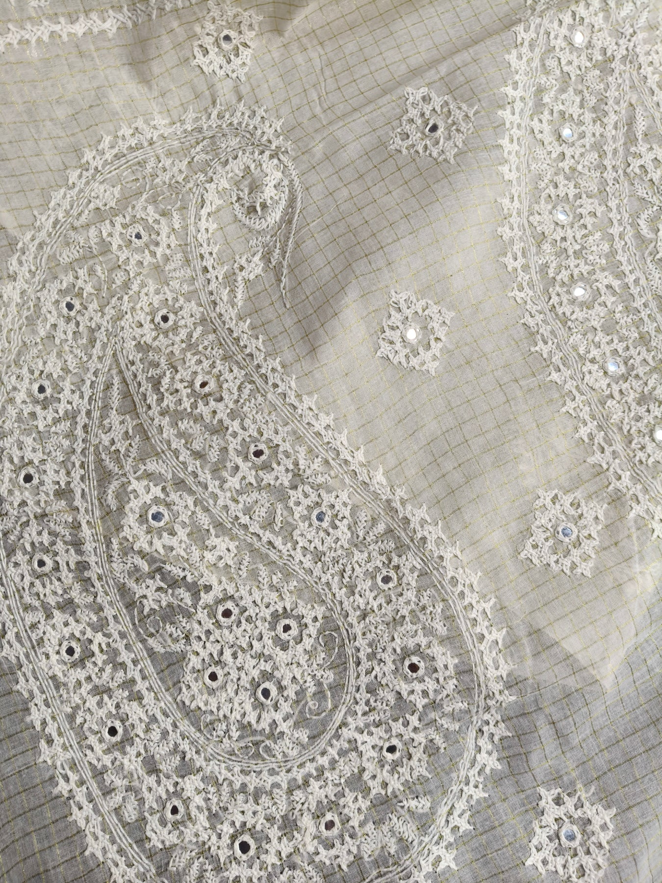 WHITE COTTON PURE HANDLOOM EMBROIDERY SAREE