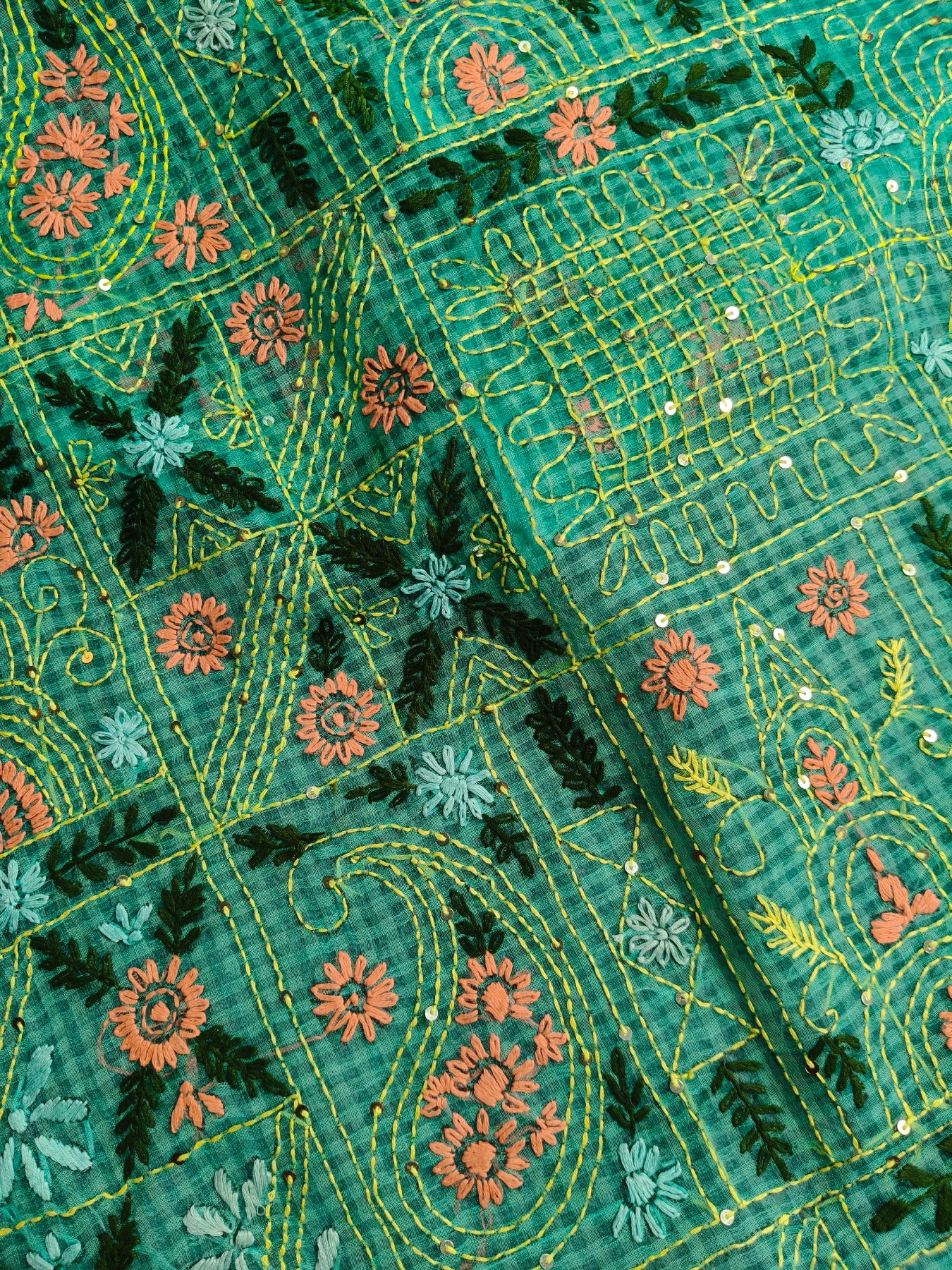 BLUE KOTA PURE HANDLOOM EMBROIDERY SAREE