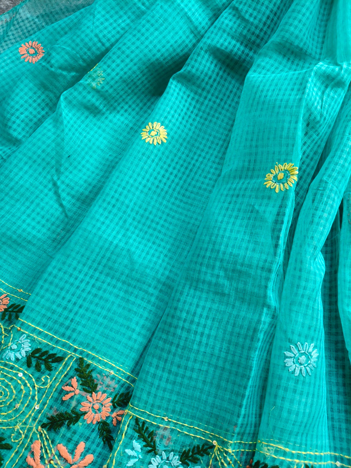BLUE KOTA PURE HANDLOOM EMBROIDERY SAREE