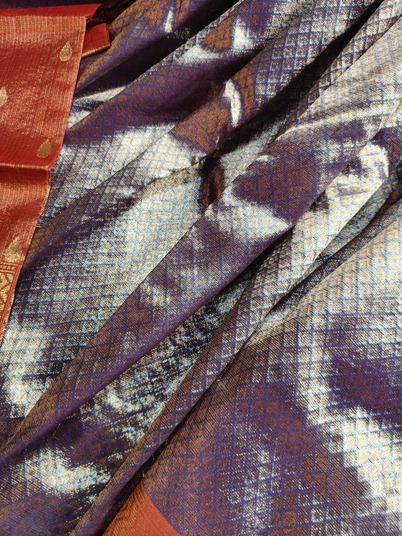 TWO TONE TISSUE PURE HANDLOOM DOUBLE TISSUE KOTA DORIYA SAREE