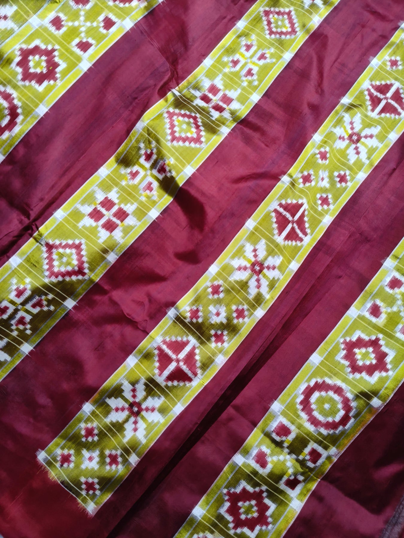 PARROT GREEN SILK PURE HANDLOOM DOUBLE IKKAT SAREE