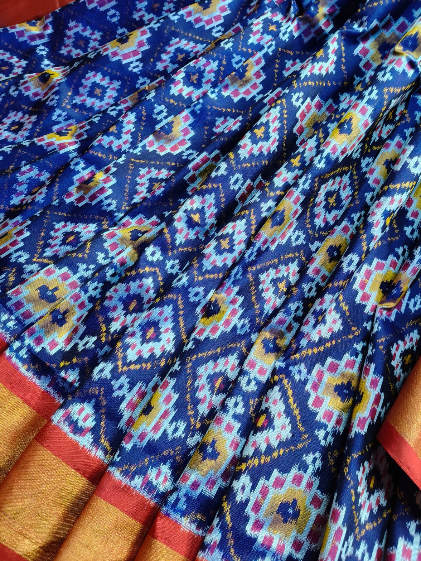 BLUE SILK PURE HANDLOOM IKKAT SAREE