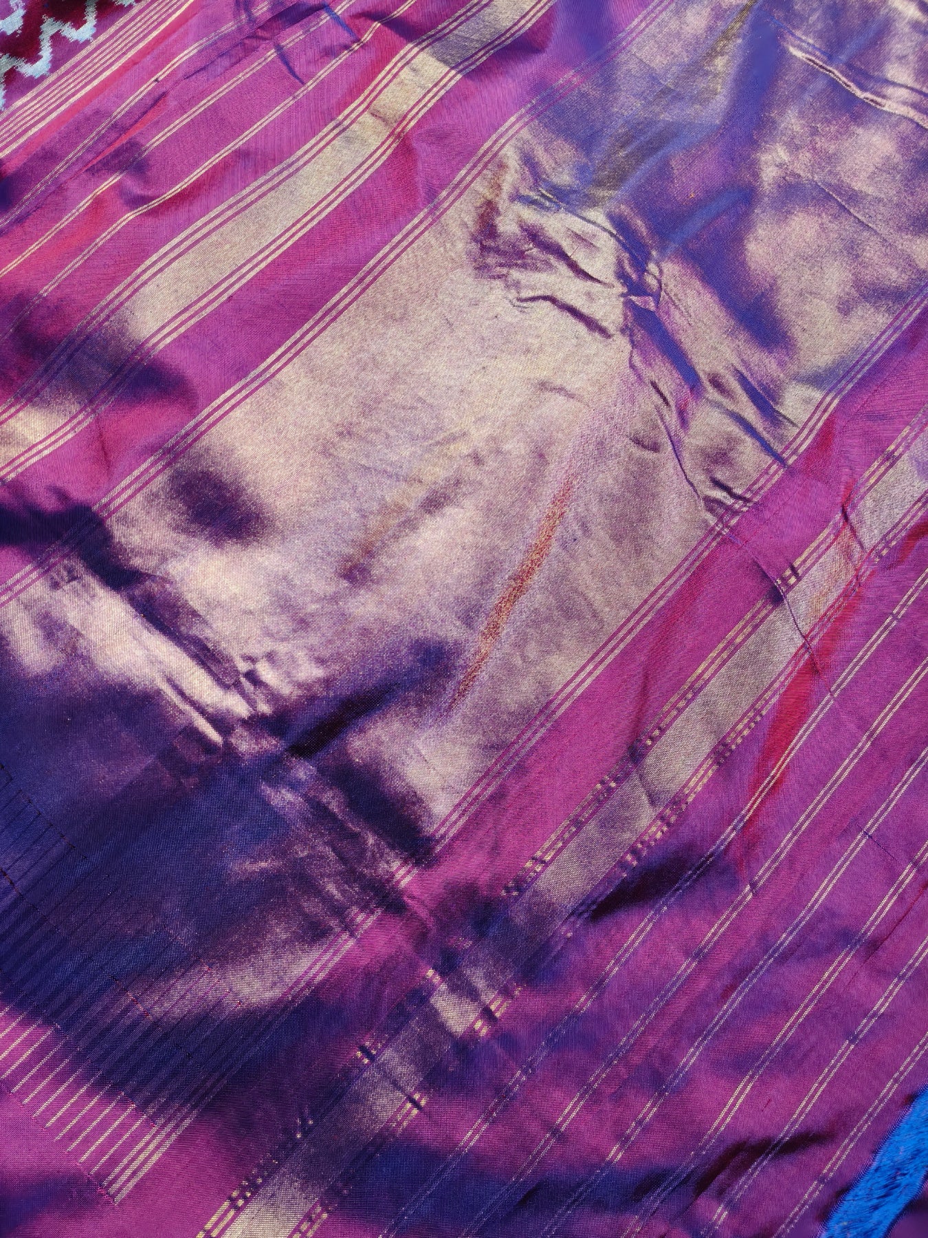 PURPLE TWILL SILK PURE HANDLOOM IKKAT SAREE