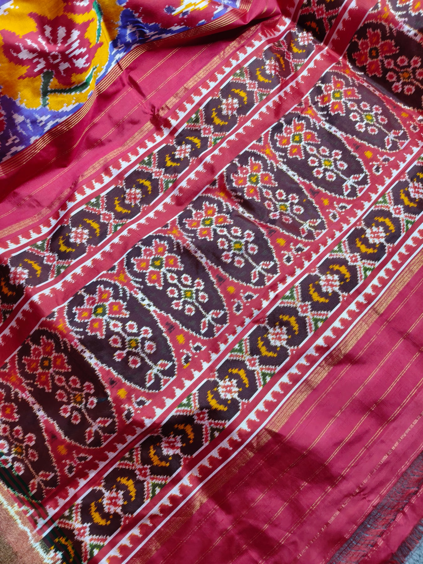 RED SILK PURE HANDLOOM IKKAT SAREE