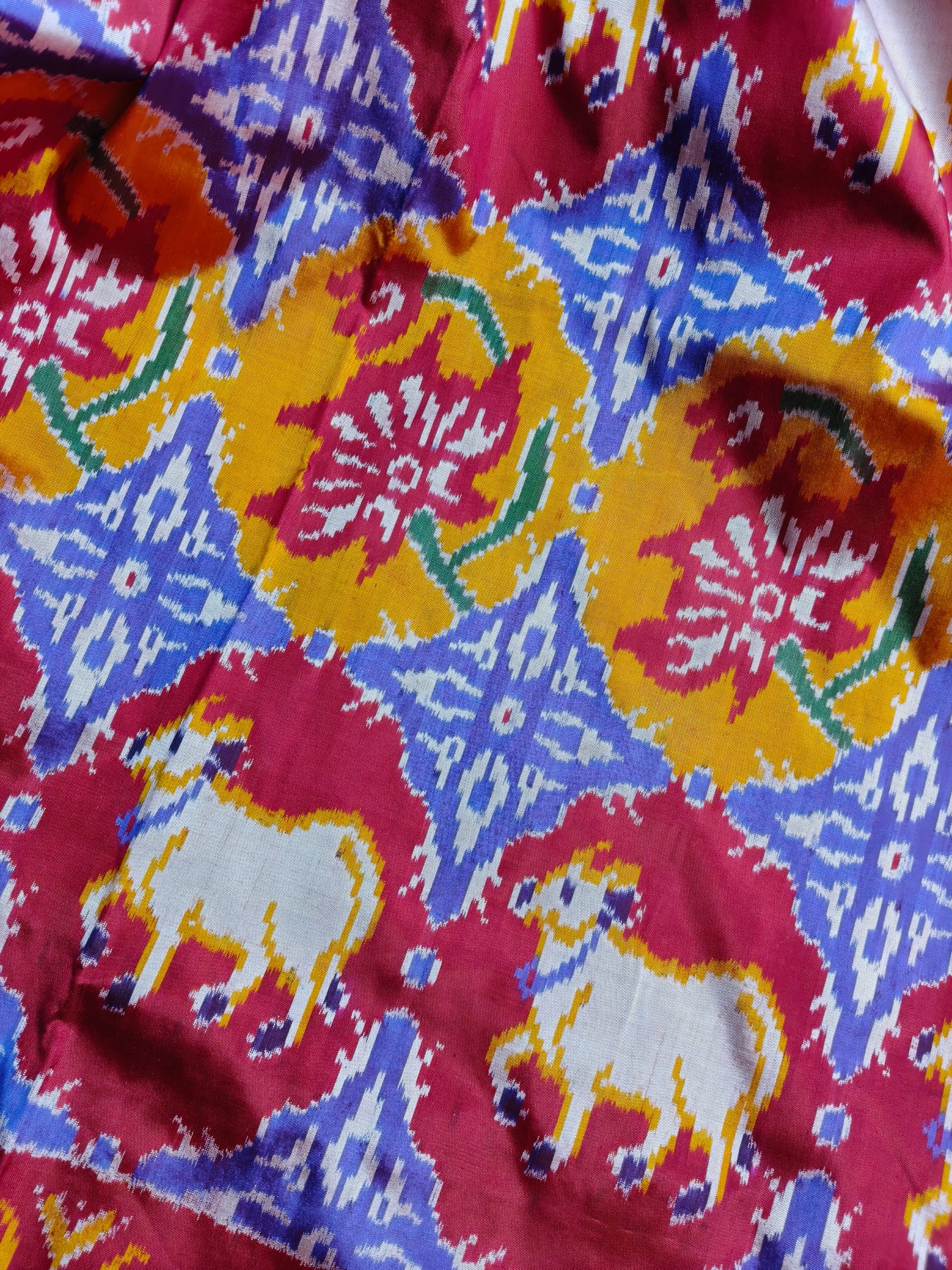 RED SILK PURE HANDLOOM IKKAT SAREE