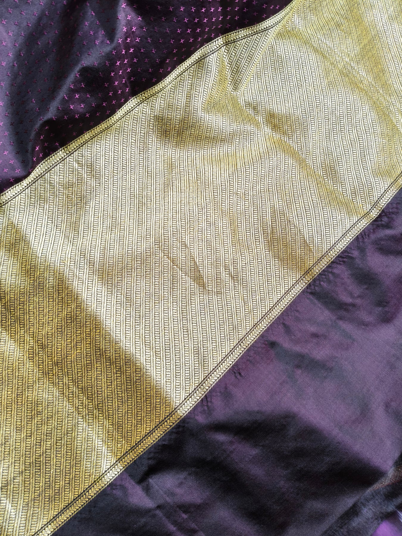 WINE SILK PURE HANDLOOM BANRASI SAREE