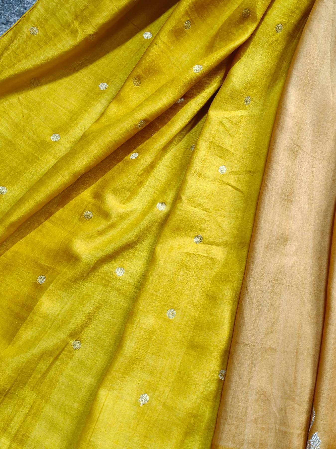 MUSTARD YELLOW GAJJI SILK PURE HANDLOOM BANARASI SAREE