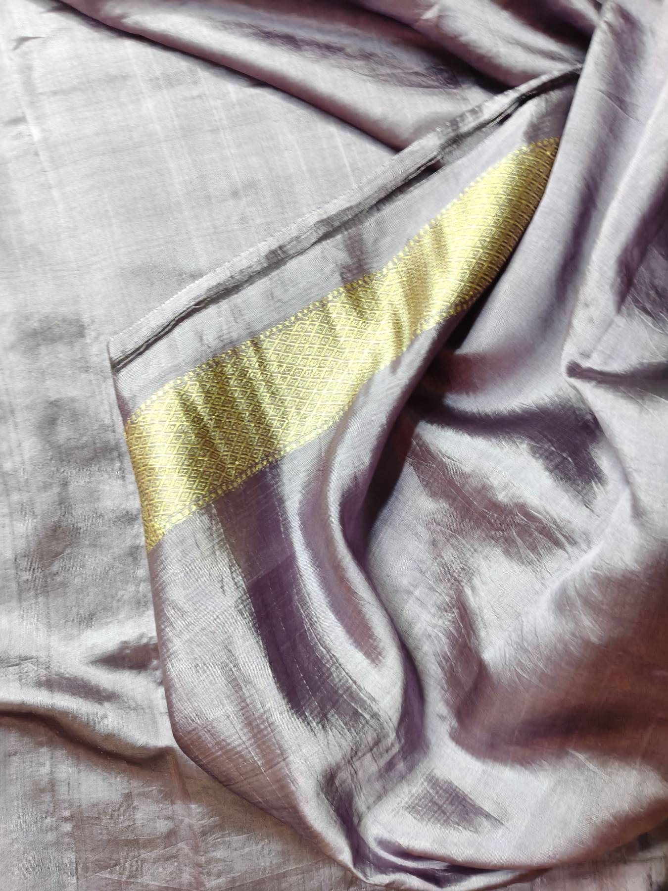 MAUVE CHINIYA SILK PURE HANDLOOM BANARASI SAREE