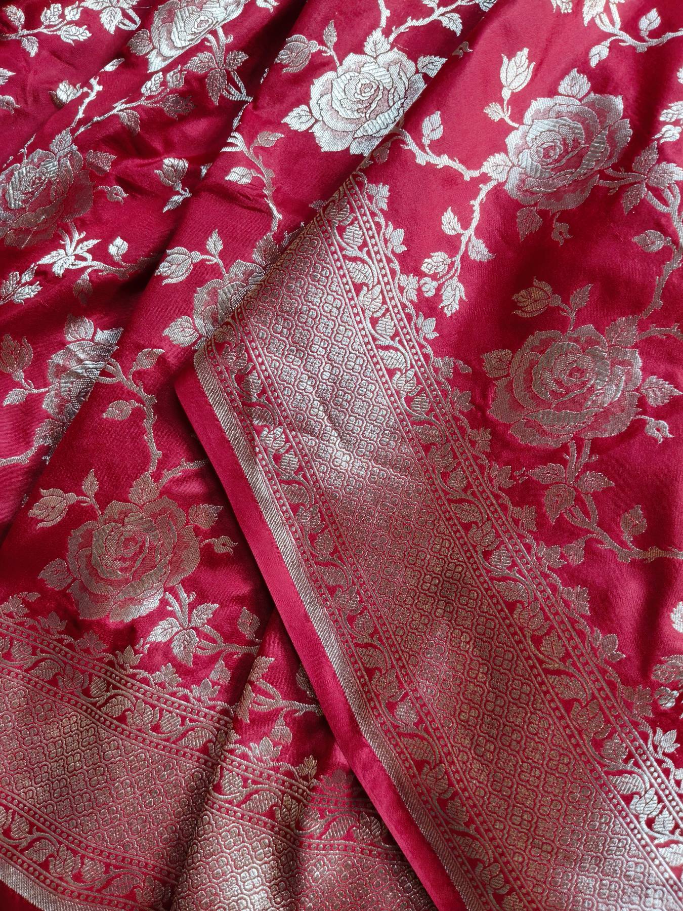 RED SILK PURE HANDLOOM BANARASI SAREE