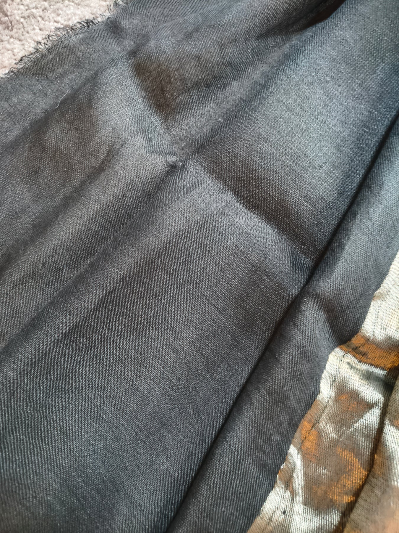 BLACK TWILL TISSUE PURE HANDLOOM METALLIC SAREE