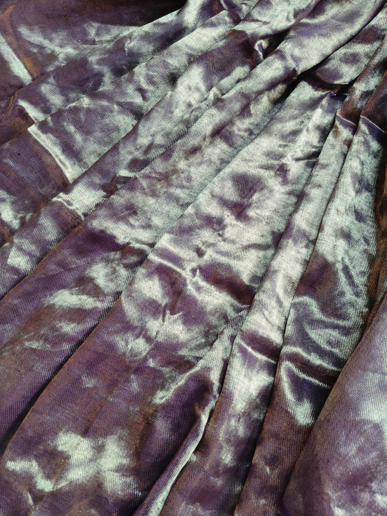 PURPLE TWILL TISSUE PURE HANDLOOM METALLIC SAREE