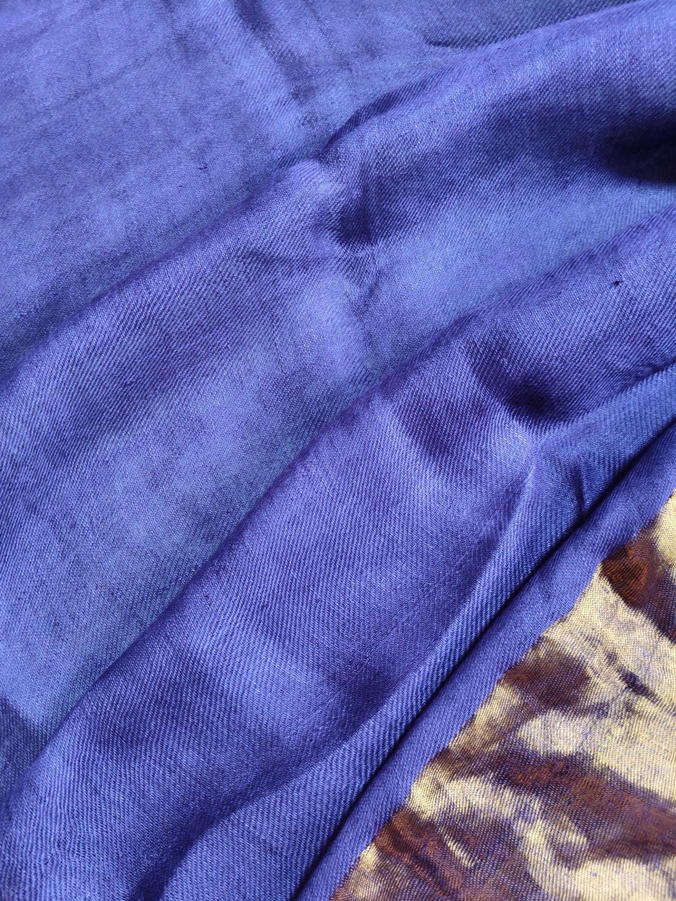 PURPLE TWILL TISSUE PURE HANDLOOM METALLIC SAREE