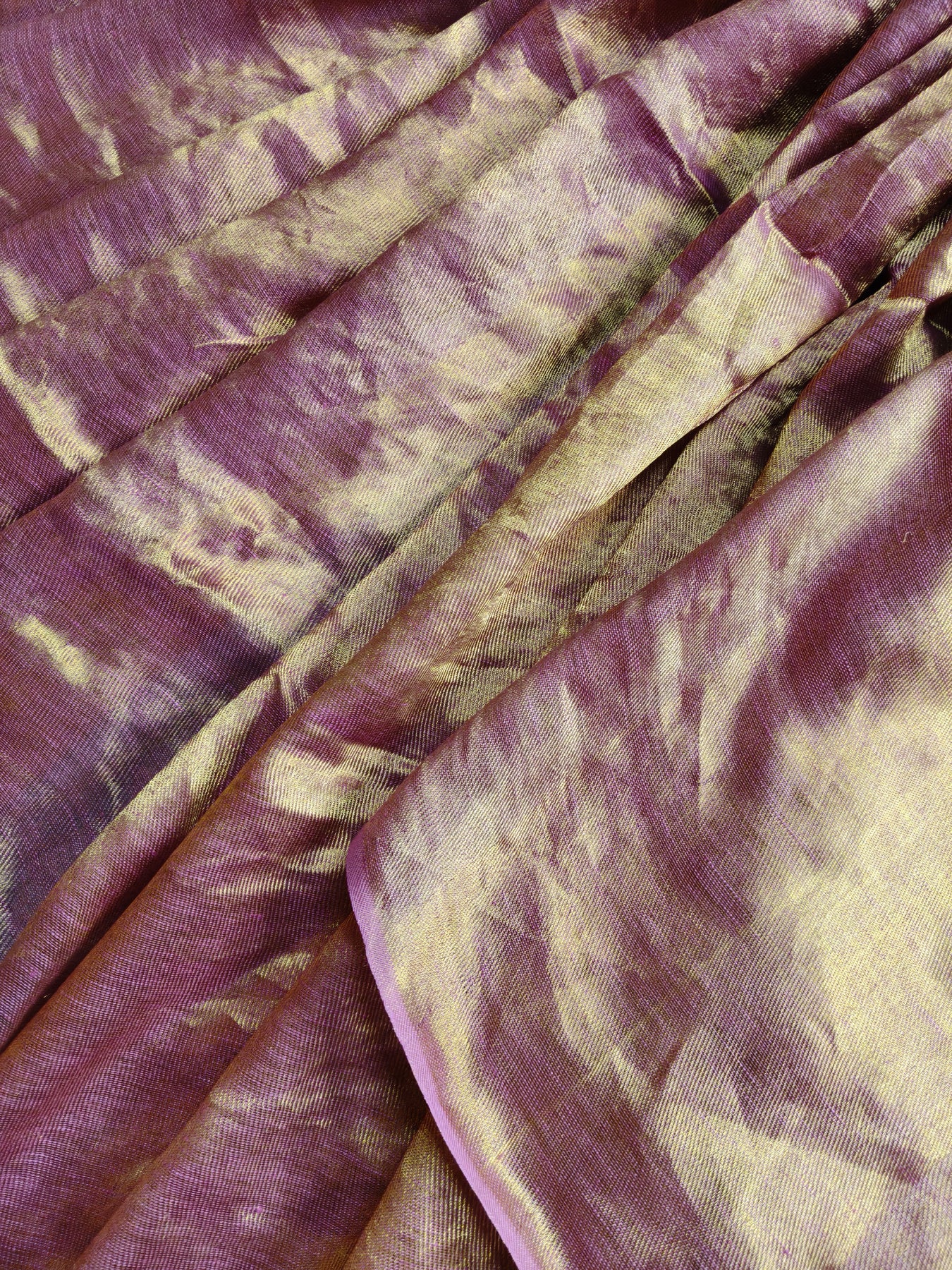 PINK TWILL TISSUE PURE HANDLOOM METALLIC SAREE