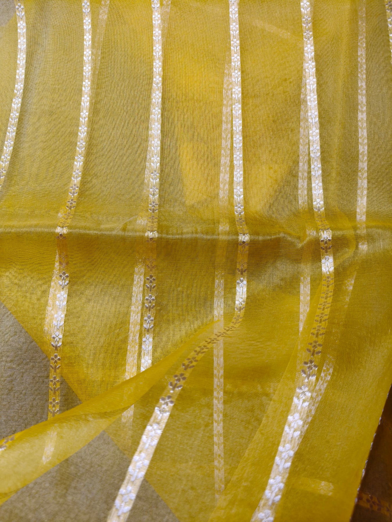 YELLOW KORA PURE HANDLOOM BANARASI SAREE