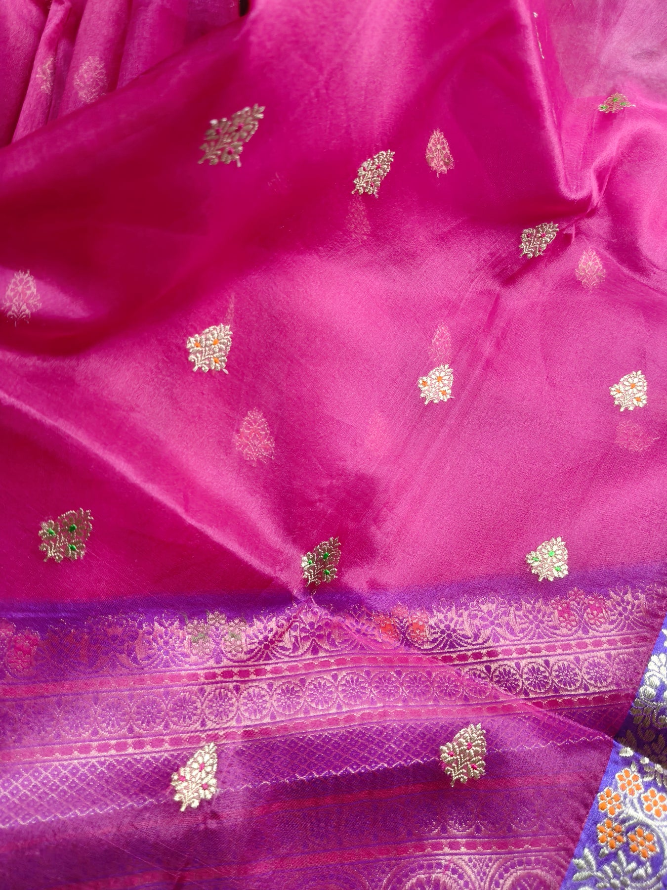 PINK KORA PURE HANDLOOM BANARASI SAREE