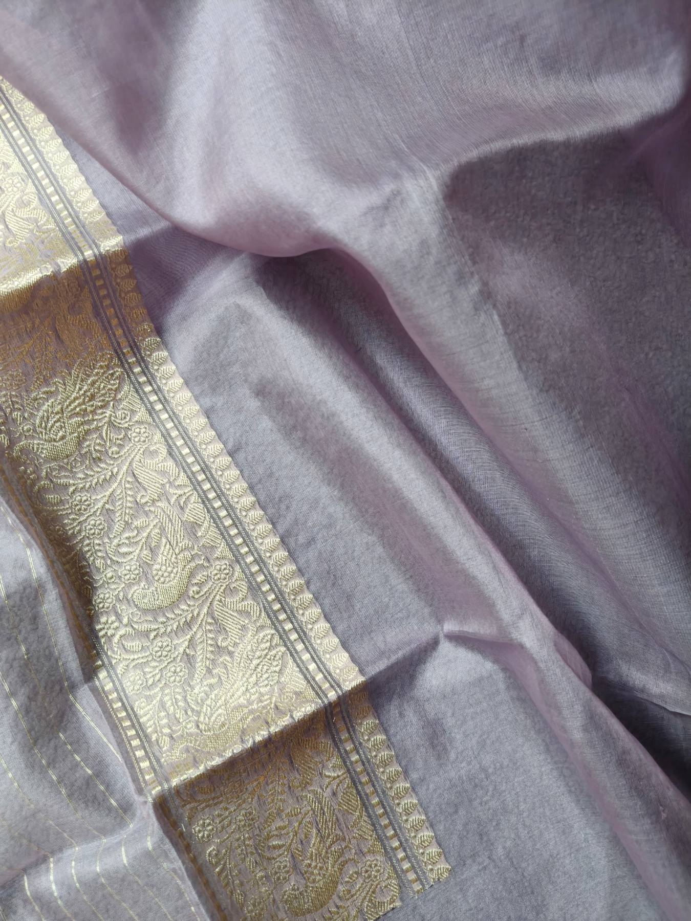 LILAC KORA PURE HANDLOOM BANARASI SAREE