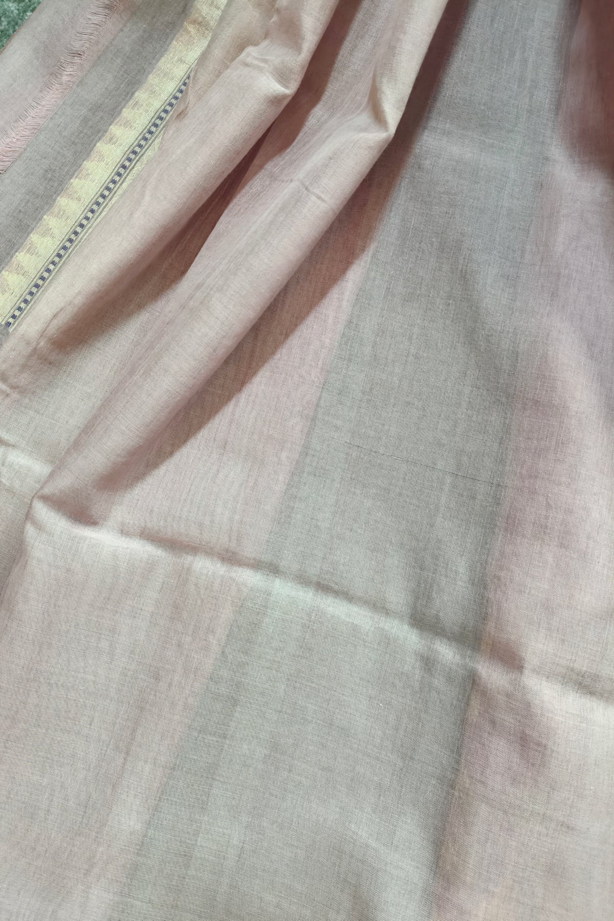 ONION PINK COTTON REAL JARI PURE HANDLOOM BANARASI SAREE