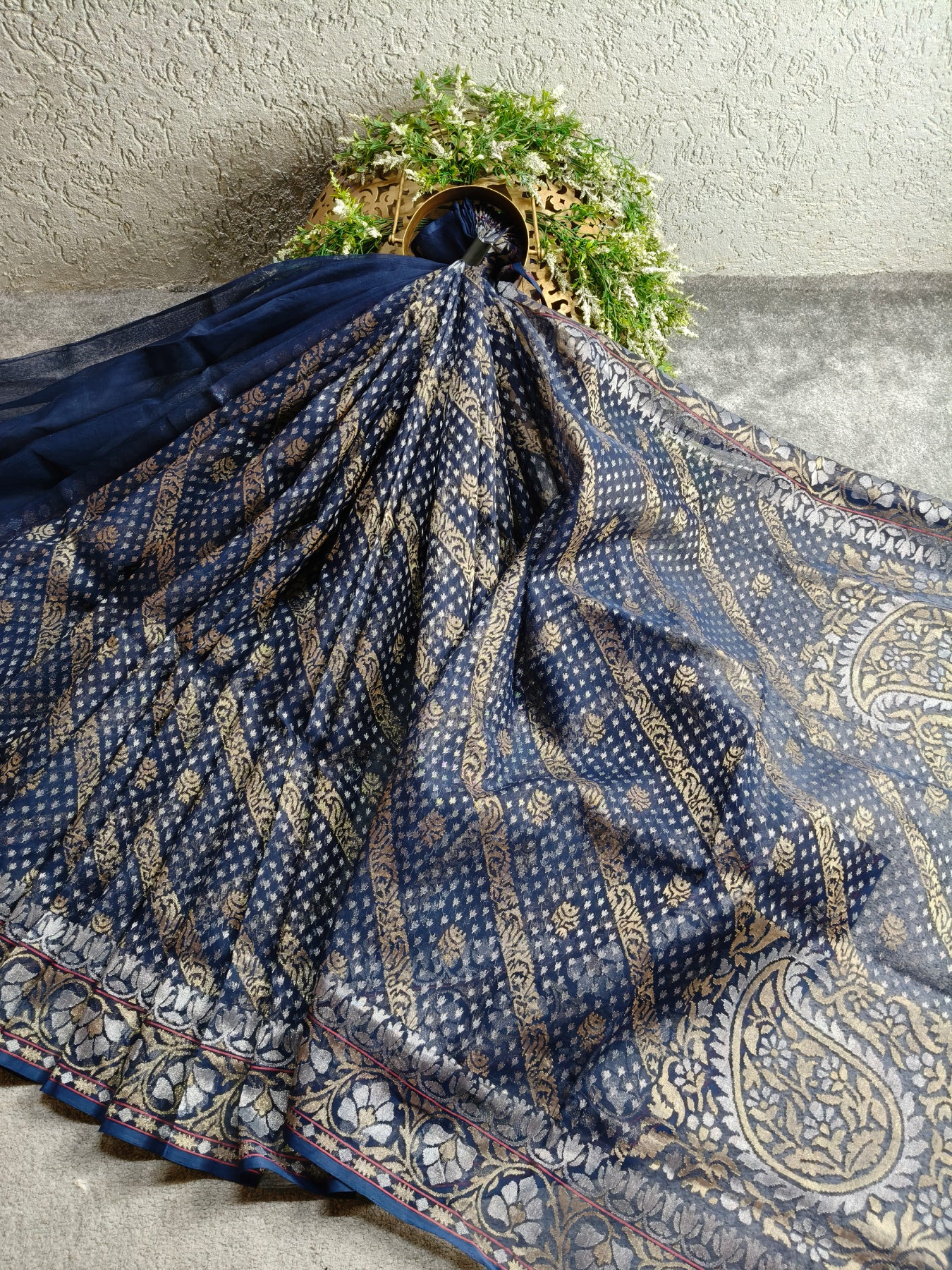 NILAMBARI COTTON REAL JARI PURE HANDLOOM BANARASI SAREE