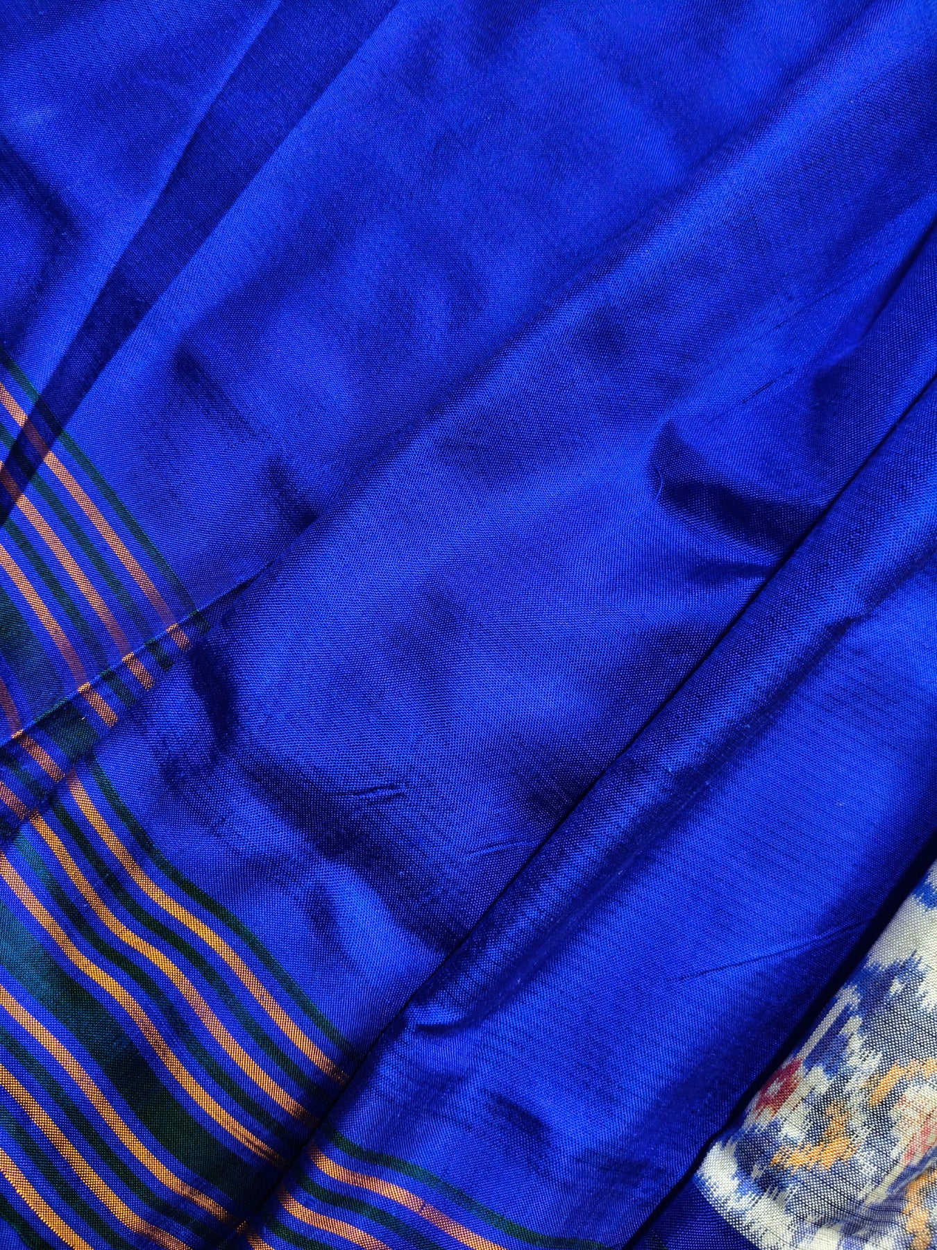 OFF WHITE TWILL SILK PURE HANDLOOM IKKAT SAREE