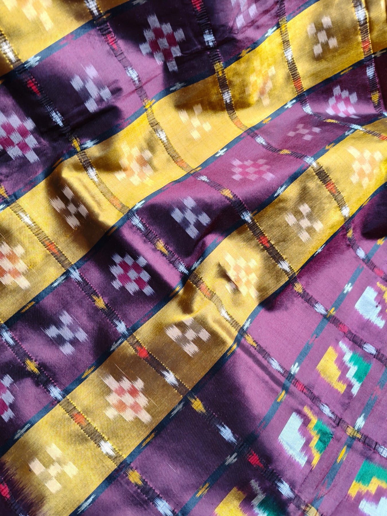 MAROON SILK PURE HANDLOOM IKKAT SAREE