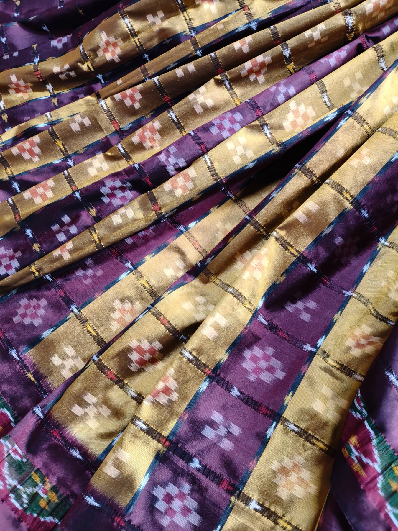 MAROON SILK PURE HANDLOOM IKKAT SAREE